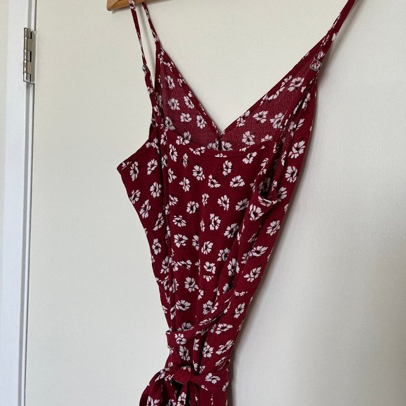 A&F Floral Wrap-Front Midi Cami Dress - Picture 6 of 6